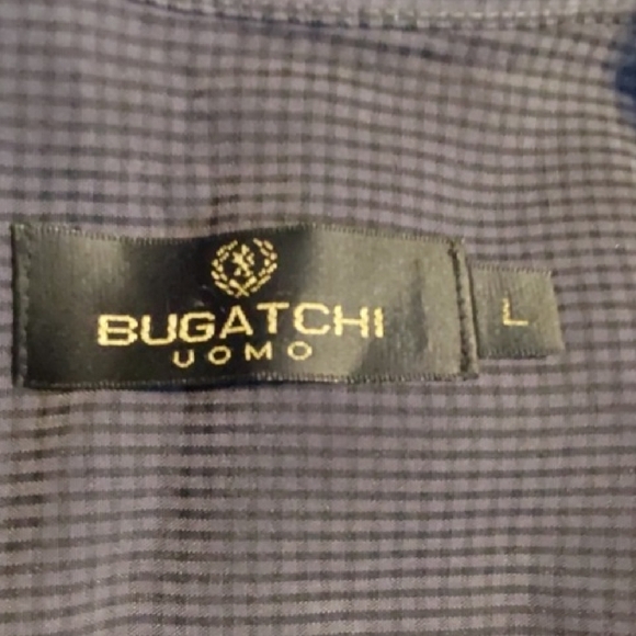 Bugatchi Dark Blue /Gray Mens Soft Modal Long Sleeve Premium Quality Shirt Sz.L - Picture 8 of 9